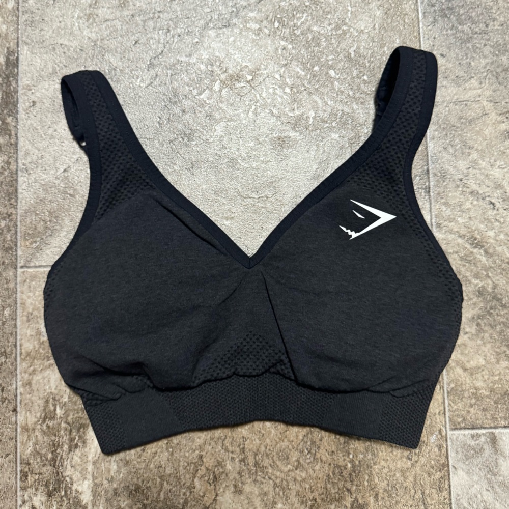Gymshark black v-cut sports bra